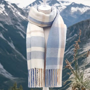 Thick plaid tassel winter scarf, view 2 - MRSLM