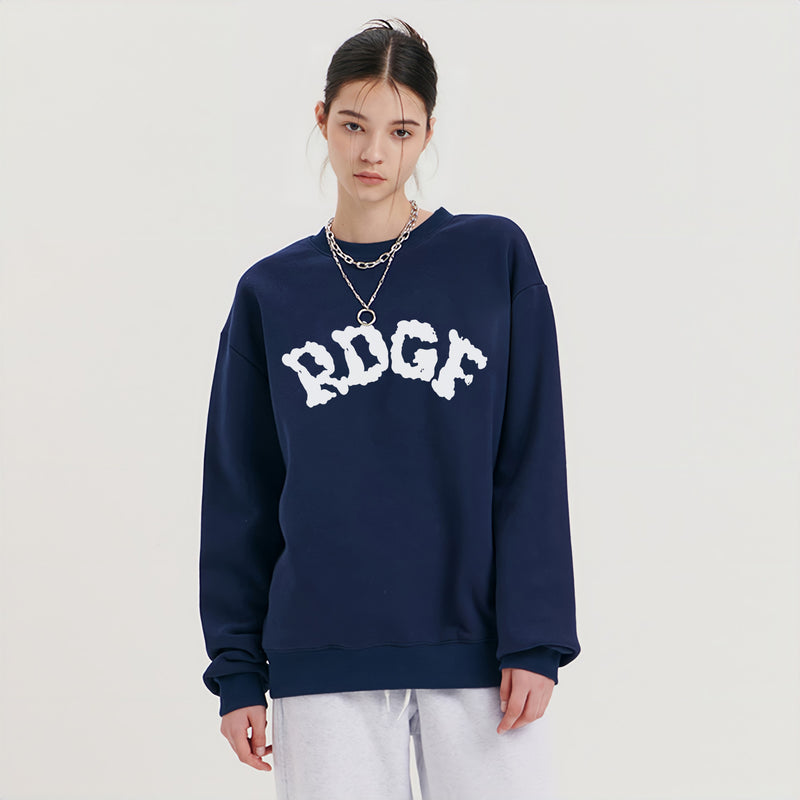 women's round neck loose cotton blend sweater, view 4 - MRSLM