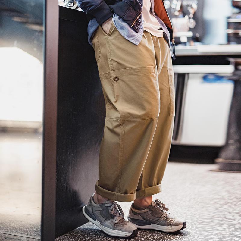multi-pocket casual wide leg pants - MRSLM