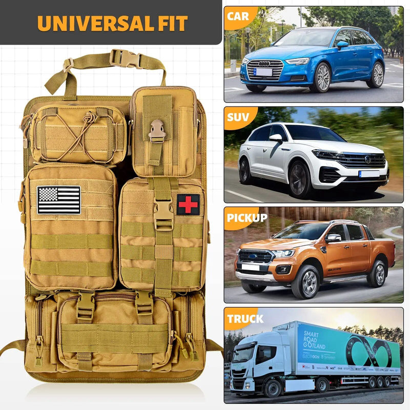 car seat organizer with Molle pouches, view 7 - MRSLM