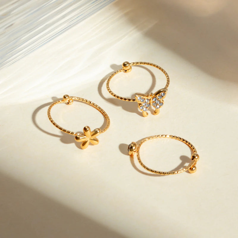 gold plated waterproof ring set, view 8 - MRSLM