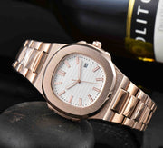 three-hand quartz date watch steel band, view 6 - MRSLM