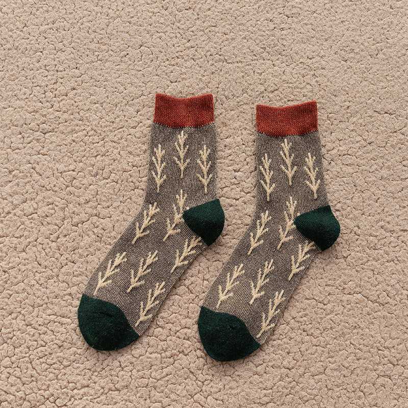 Retro-Wollsocken im koreanischen Stil