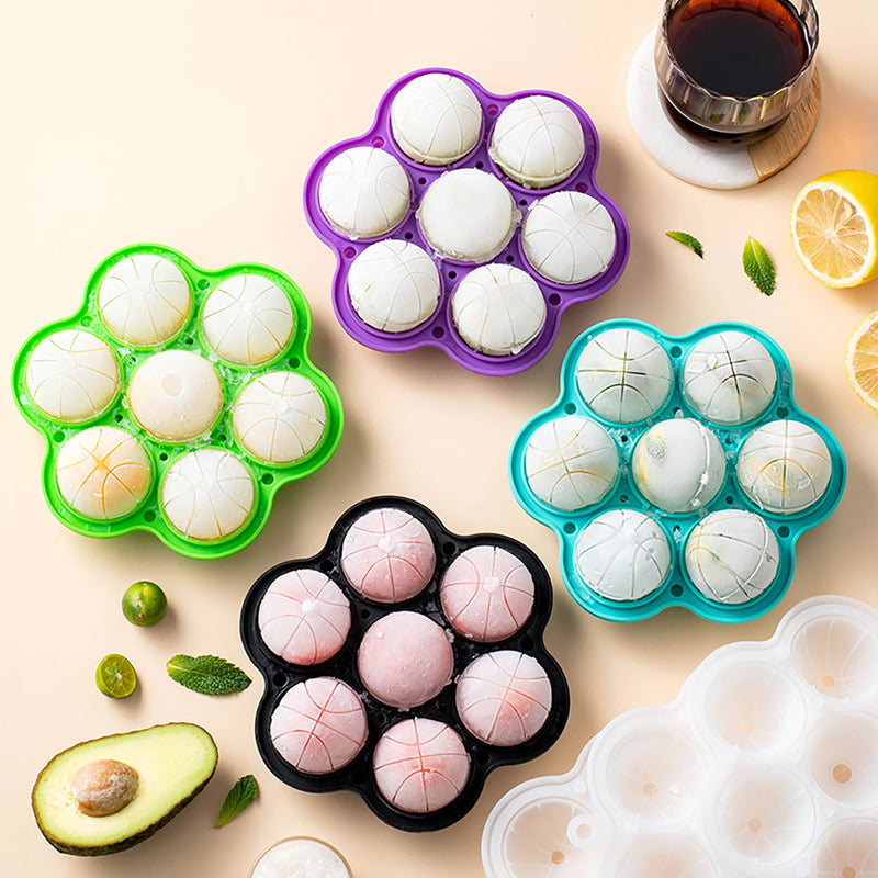 7-hole spherical silicone ice mold, view 9 - MRSLM