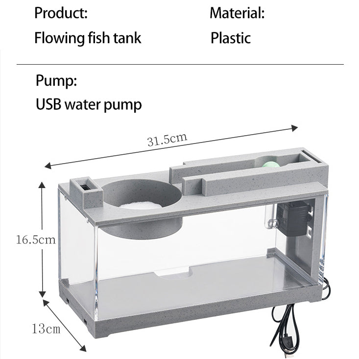 Aquarium fish tank kit with oxygen bar and USB filter, view 7 - MRSLM
