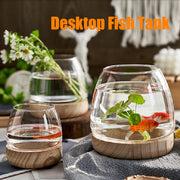 round glass desktop fish tank, view 6 - MRSLM