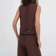 Cotton-linen vest and pants set, view 10 - MRSLM