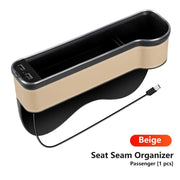 led car seat gap organizer with dual usb, view 3 - MRSLM
