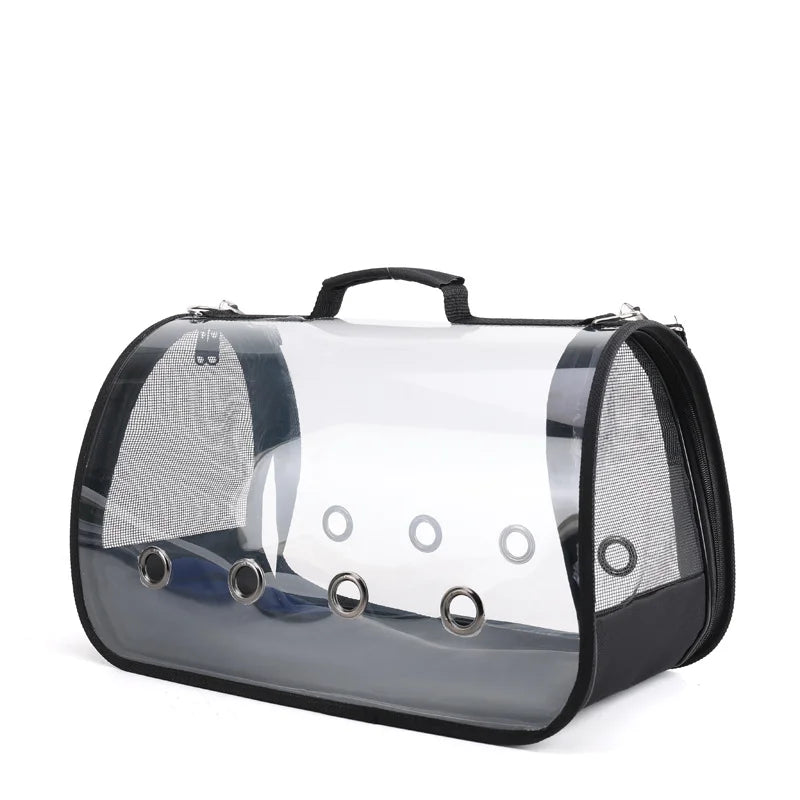 portable clear pet travel cage, view 4 - MRSLM