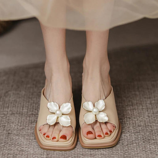 pearl flower wedge slides - MRSLM