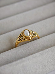 18K gold plated freshwater pearl ring, view 11 - MRSLM