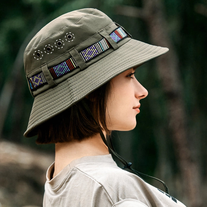 vibrant bucket hat with ethnic belt - MRSLM