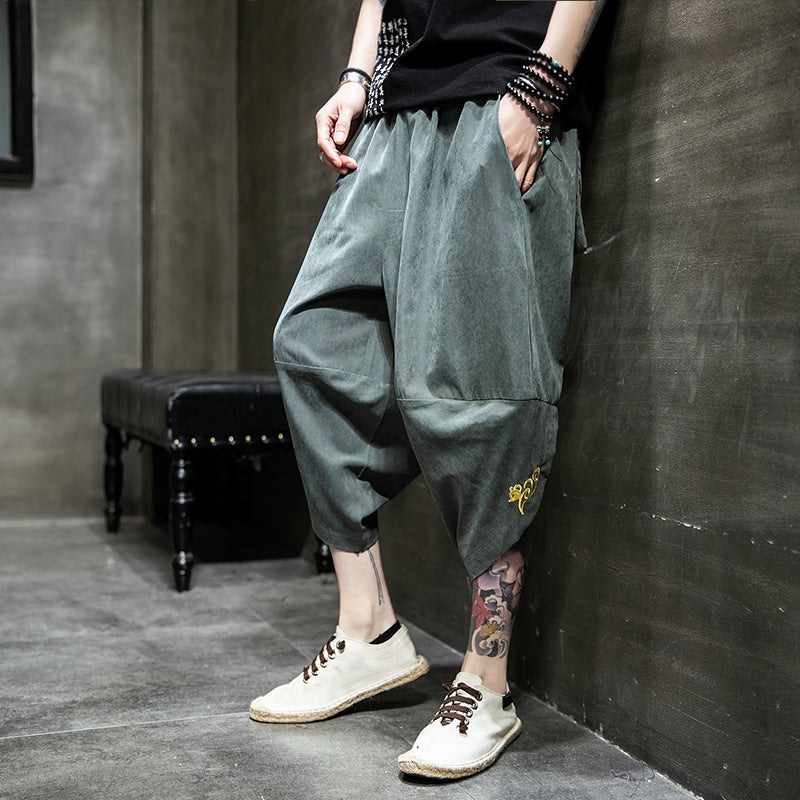 ice silk casual harem pants loose cropped, view 2 - MRSLM