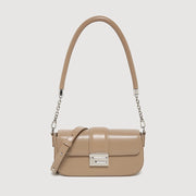 elegant microfiber leather chain shoulder handbag, view 2 - MRSLM