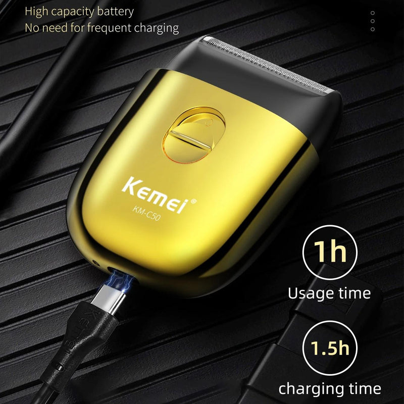 Mini barbeador elétrico recarregável via USB