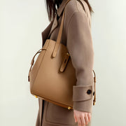 genuine leather large capacity shoulder bag, view 6 - MRSLM