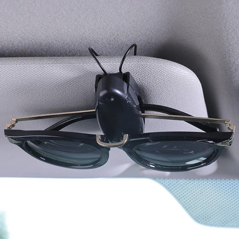 universal car visor sunglasses holder and card clip, view 3 - MRSLM