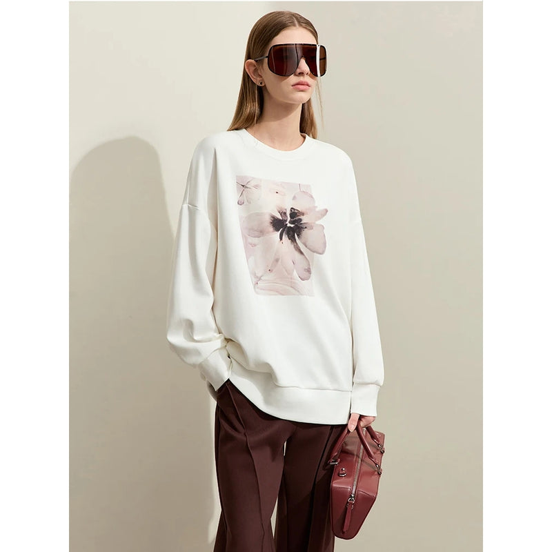 Floral print crew neck pullover, view 5 - MRSLM