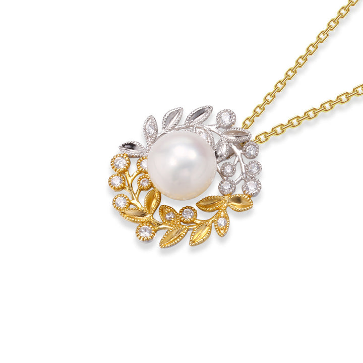 Silver Plated Pearl Zircon Necklace
