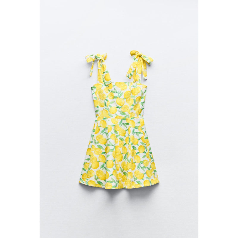 fruit print sleeveless beach dress, view 5 - MRSLM