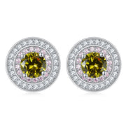 sterling silver round micro set zircon earrings, view 11 - MRSLM