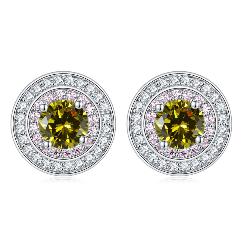 sterling silver round micro set zircon earrings, view 11 - MRSLM