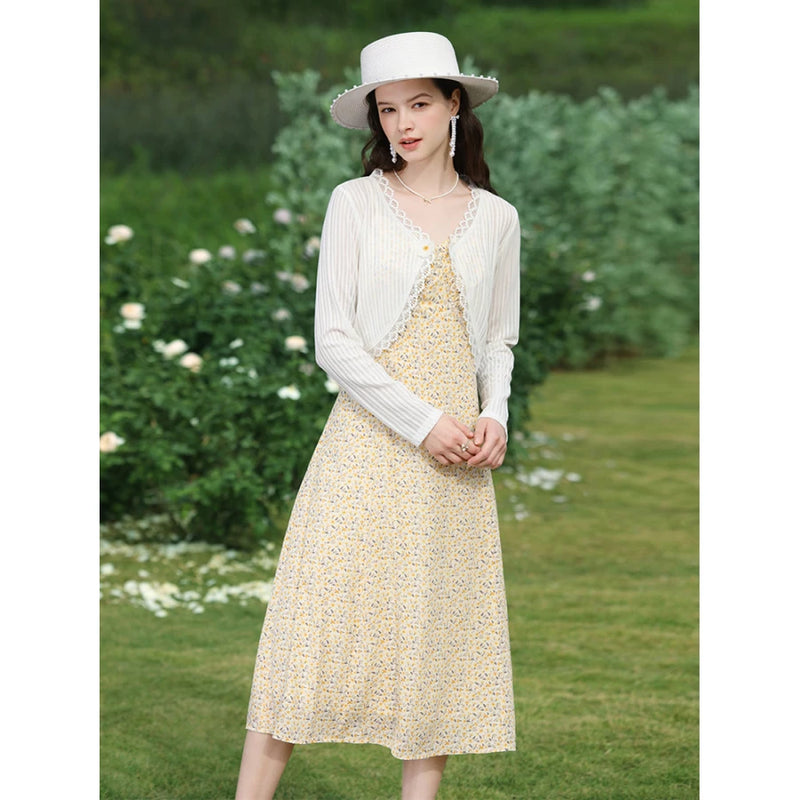 floral lace V-neck jacket, view 5 - MRSLM