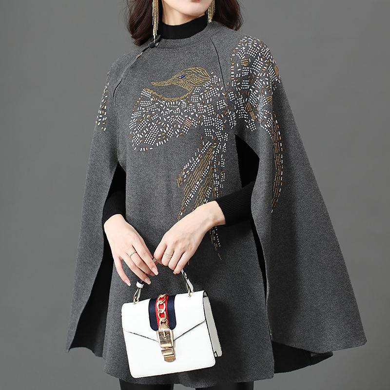 Women's Fashion Shawl Thickened Pullover Sweater Cloak