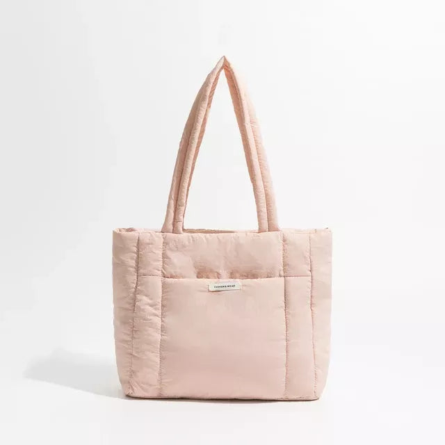 quilted puffy cotton tote bag, view 8 - MRSLM