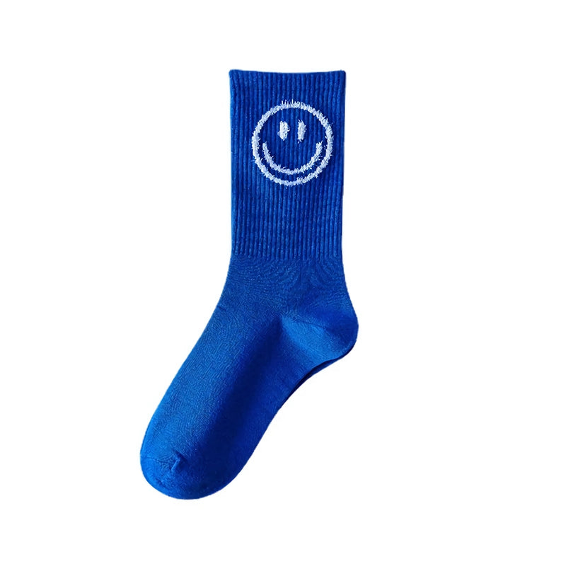 Trendige blaue Harajuku-Socken aus Baumwolle