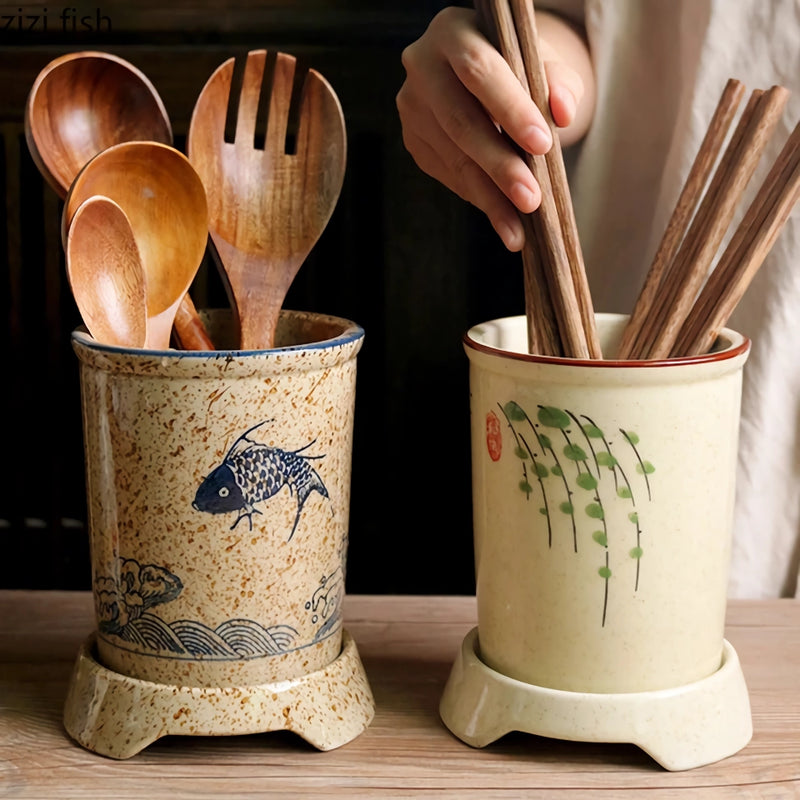 ceramic chopstick storage holder, view 7 - MRSLM