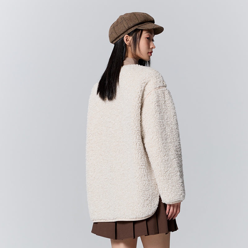 mid-length plush jacket, view 8 - MRSLM