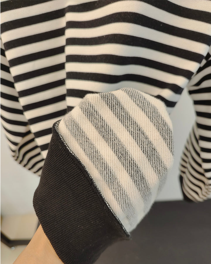 Yiyiyouni Knitted Thick Casual Striped Pullovers Women