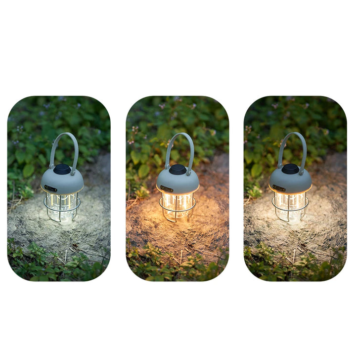 Lanterna de acampamento LED recarregável vintage