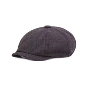 vintage wool herringbone flat cap, view 3 - MRSLM