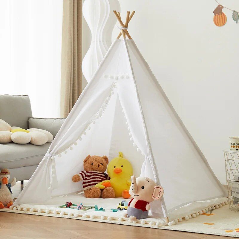 Kids' Canvas Wigwam Tent - Portable Teepee for Boys and Girls