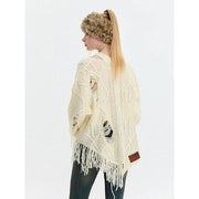knitted hollow out pullover, view 8 - MRSLM