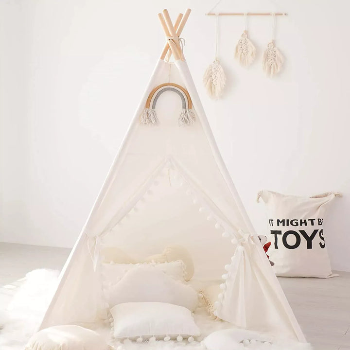 Kids' Canvas Wigwam Tent - Portable Teepee for Boys and Girls