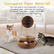 corrugated paper cat scratching ball, view 3 - MRSLM