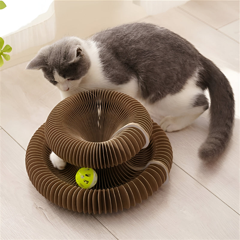 corrugated paper cat scratching ball, view 6 - MRSLM