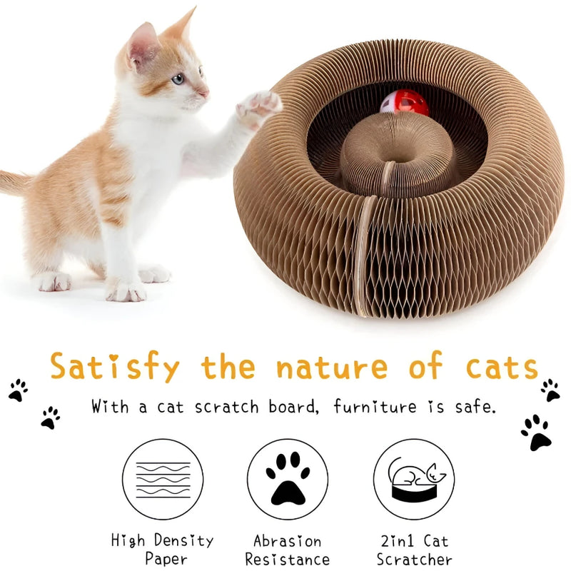 corrugated paper cat scratching ball, view 5 - MRSLM
