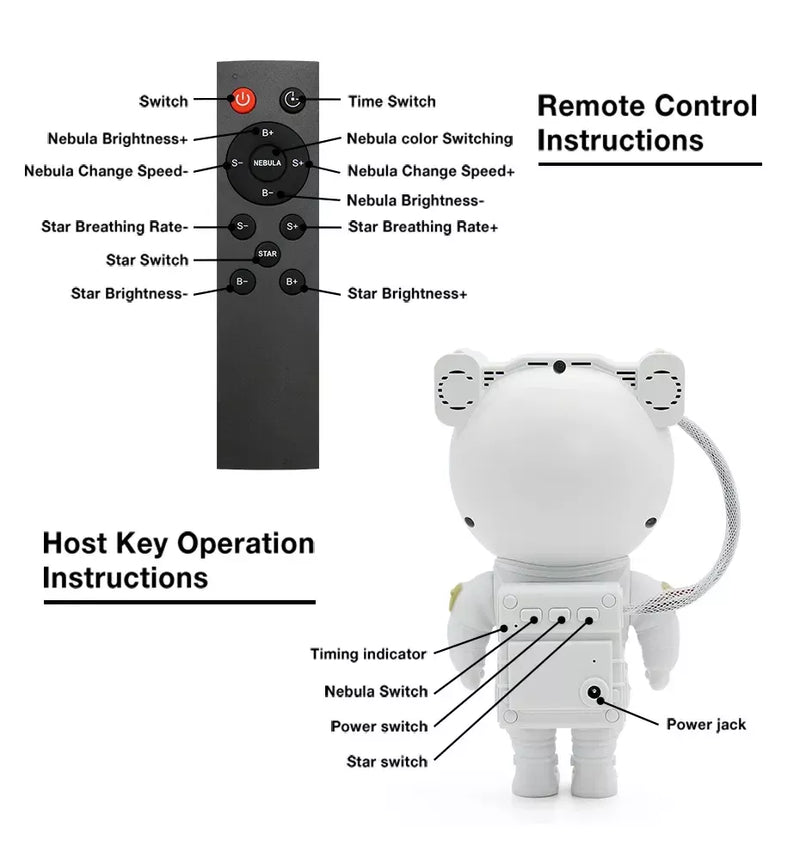astronaut galaxy projector night light, view 9 - MRSLM
