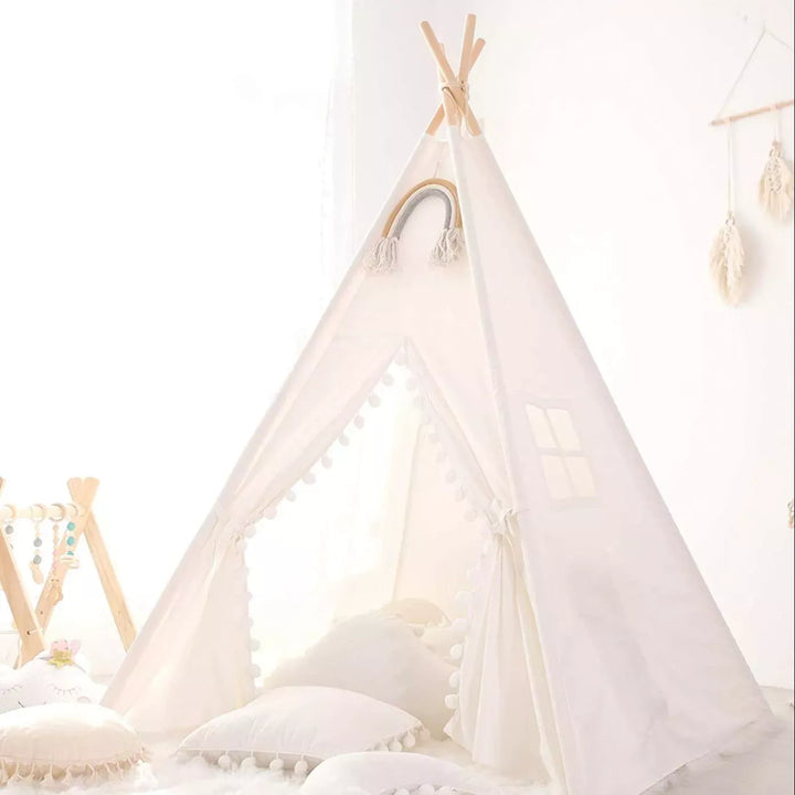 Kids' Canvas Wigwam Tent - Portable Teepee for Boys and Girls