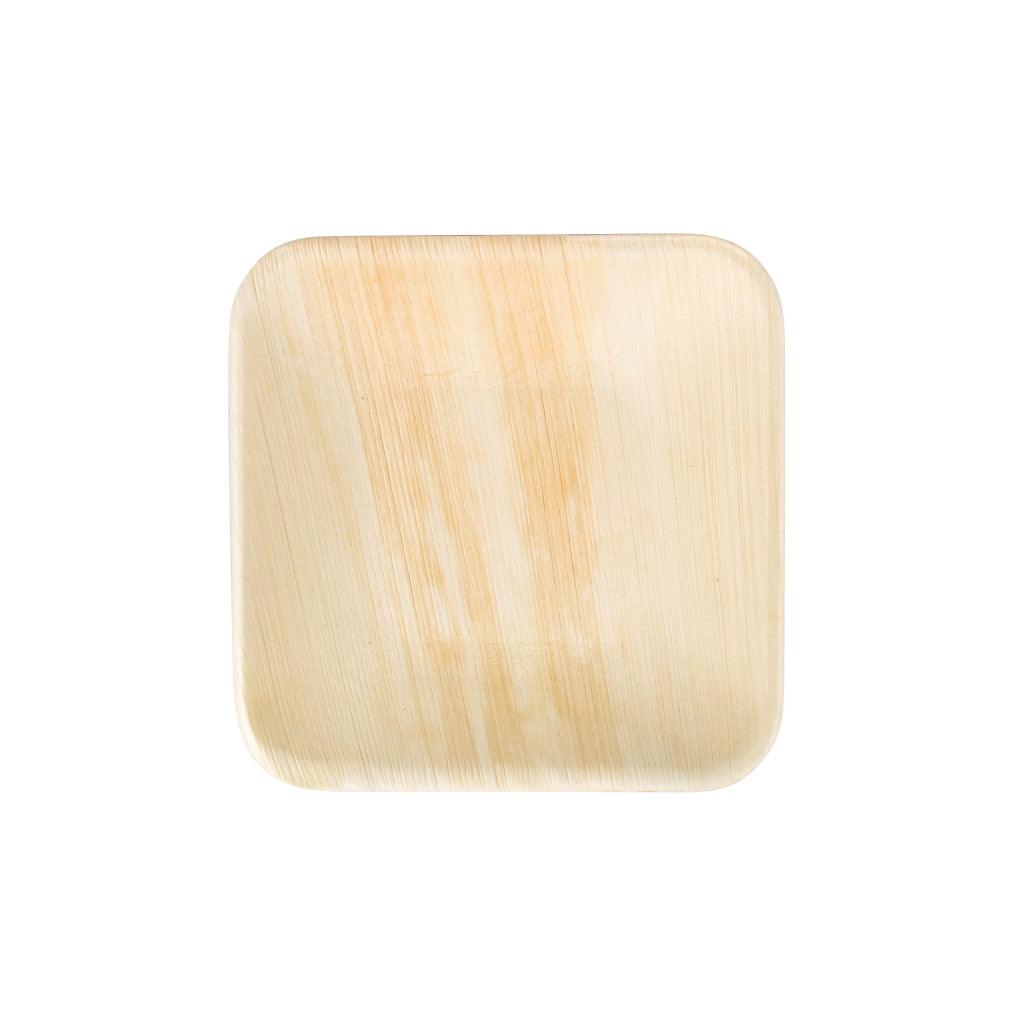 6" Palm Leaf Square Plates (25 pcs) - MRSLM