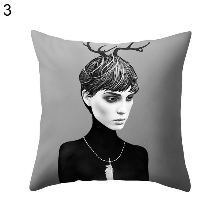 Head Portrait Soft Throw Comfortable Cushion Cover Bed Sofa Pillowcase Decor - MRSLM