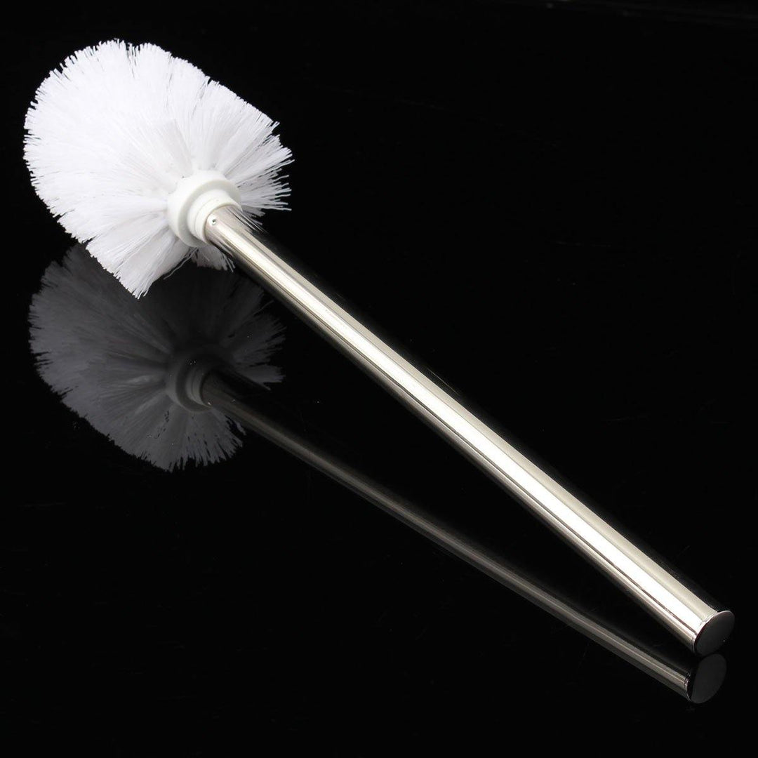 Stainless Steel WC Bathroom Cleaning Toilet Brush White Head Holders Cleaning Brushes - MRSLM