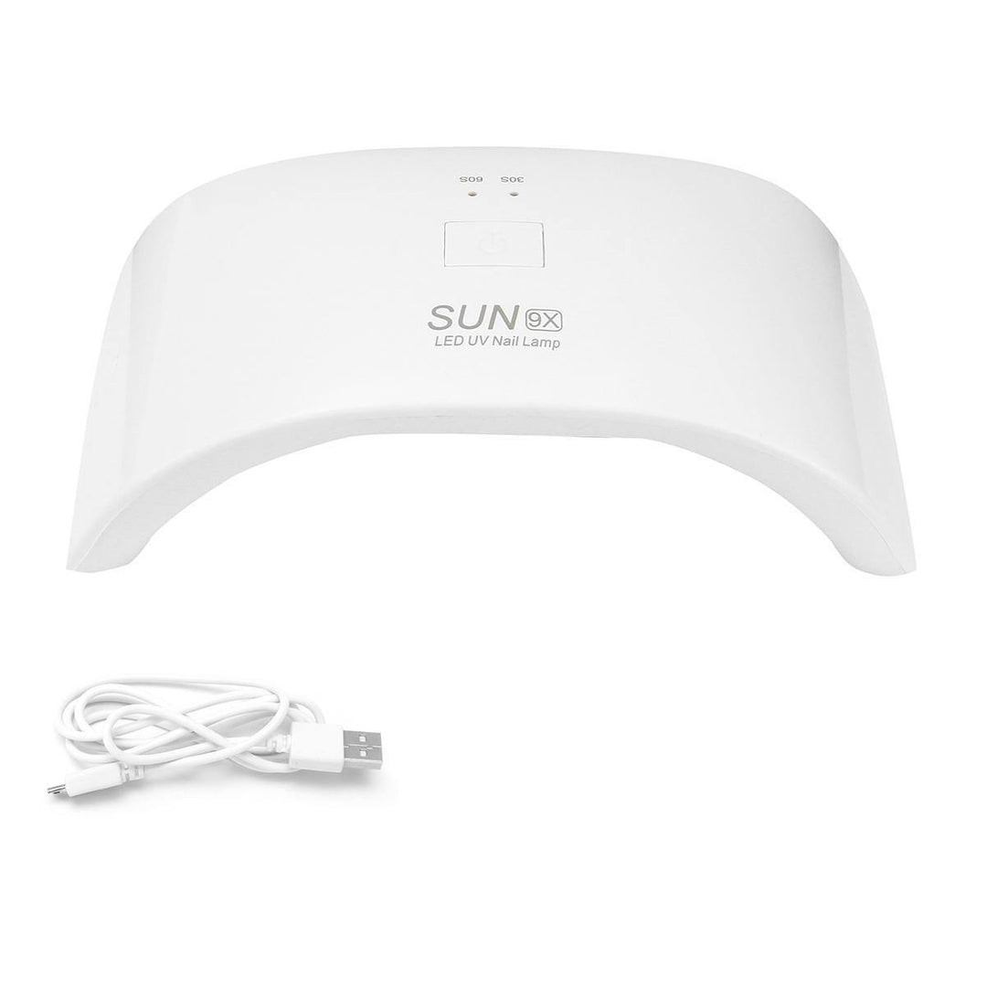 USB Portable 36W 12 LED Lamp Nail Dryer Machine White Manicure Tool Curling UV Gel Polish Salon - MRSLM
