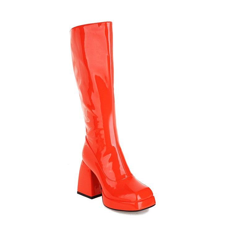 Fashion Waterproof Platform Candy Color High Boots Women - MRSLM