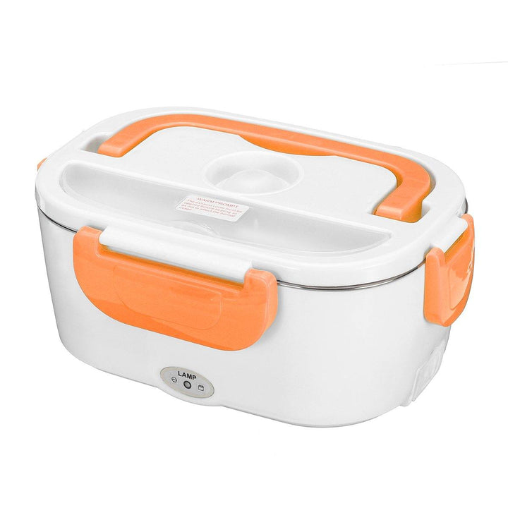 Dual Use Car+EU Plug Stainless Steel Food Warmer Electric Lunch Box Lunch Bneto Heater 40W - MRSLM