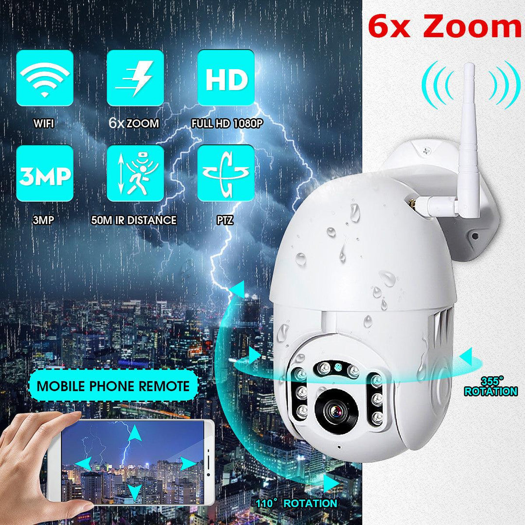5x Zoom 1080P HD PTZ IP WiFi Speed Dome Camera IP66 WIFI Night Vision Security - MRSLM